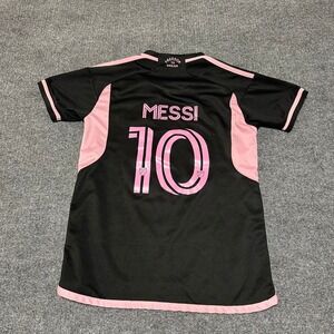 Kids Lionel Messi Inter Miami CF Away Jersey Black Pink Soccer Shirt Size 26
